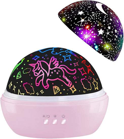 HONGID Unicorn Toys for 3-8 Year Old Girls,Star Projection Cute Kids Toys for 2-9 Year Olds Girls 2 in 1 Popular Christmas Xmas Birthday Gifts for Girls Age 2-10 Year Old Toddler Girls,Girls Toys