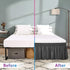 RIMELA Bed Skirt Wrap Around Elastic Dust Ruffles Solid Color Wrinkle and Fade Resistant with Adjustable Elastic Belt Easy to Install Dark Gray for Queen Size 18 Inch Drop