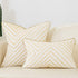 Avigers 20 x 20 Inch White Gold Striped Geometric Lines Embroidery Velvet Cushion Case Luxury Modern Throw Pillow Cover Decorative Pillow for Couch Living Room Bedroom Car 50 x 50cm