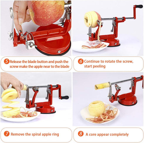 Apple Peelers, Apple Peeler Corer Slicer Stainless Steel 3 in 1 Heavy Duty with Suction Grips Base Peelers Apple Pear Potato Applesauce Cider Apple juice Apple Pie Tools Peelers for Kitchen