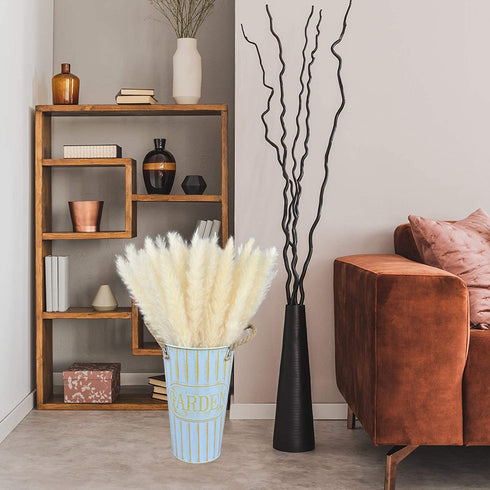60 Pcs Pampas Grass 18? ,Dried Pompous Grass Pompass Branches for Vase Flower Arrangement Wedding Kitchen Home Decor?White?