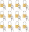 12 Pack Mini Locks with Keys for Luggage, Backpacks, Bulk Tiny Padlocks for Jewelry Box, Gym Bags, Diaries (1.2 x 0.7 in)