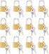 12 Pack Mini Locks with Keys for Luggage, Backpacks, Bulk Tiny Padlocks for Jewelry Box, Gym Bags, Diaries (1.2 x 0.7 in)