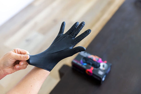 Framar Powder Free Disposable Gloves, Black Nitrile Gloves 100 Pk, Hair Dye Gloves, Black Gloves Disposable Latex Free, Cleaning Gloves, Plastic gloves, Latex Free Gloves Nitrile Mechanic Gloves, Latex Gloves Large
