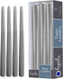 12 Pack Tall Taper Candles - 10 Inch Dark Grey Dripless, Unscented Dinner Candle - Paraffin Wax with Cotton Wicks - 8 Hour Burn Time