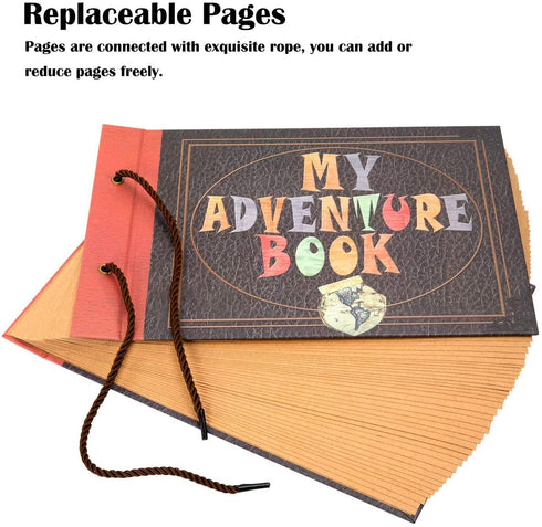 INNOCHEER Adventure Book with Embossed Cover, Large 12.3 x 8.3 Inch 80 Pages Scrapbook Album, Gifts for Thanksgiving Day, Christmas, Anniversary, Family Memory