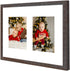 Golden State Art, 11x14 Distressed Brown Wood Frame with White Mat - Displays Two 5x7 Photos - Real Glass, Sawtooth Hangers, Swivel Tabs - Wall Mounting, Landscape, Portrait