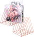 Urban Deco Triangle Desk File Organizer Metal Magazine Rack 7 Section Magazine File holder for Desk Record stand Rose Gold Desk Organizer Magazine Storage For Home (2 Pack)