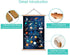 KAIRNE Outer Space Room Decor With Wood Magnetic Poster Hanger Framed ABC Alphabet Space Posters(28X45CM) Space Galaxy Themed Pictures For Boys Room Kids Space Room Nursery Classroom Decor
