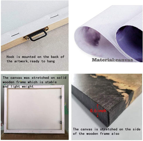 HVEST Dolphin Canvas Wall Art Cute Dolphins Playing Under Sea with Sunshine Picture Printing Artwork for Living Room Bedroom Bathroom Wall Decor,Stretched and Framed Ready to Hang,12x16 Inches