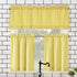 No. 918 Martine Microfiber Semi-Sheer Rod Pocket Kitchen Curtain Valance and Tiers Set, 54 in x 45 in (3 Piece), Yellow