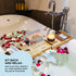 PEULEX Bathtub Tray- Bath Caddy Comes With Book, Soap Dish & Wine Glass Holder, Expandable Hot Tub Tray Designed With Premium Bamboo, For Luxurious Bathing, Great For Bath Lovers & Gift For Loved Ones