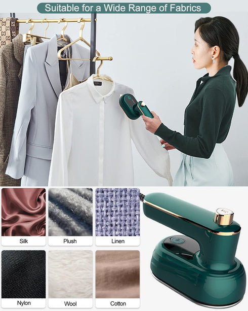 Mini Ironing Machine Handheld Can Be Rotated 180 Degrees, Travel Iron for Clothes, Professional Household Fast Heating Wired Small Electric Iron, Portable Heat Press Clothing Iron Machine (Green)