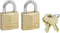 Master Lock Padlock, Solid Brass Lock, 3/4-Inch Body Width, 120T, Keyed alike, 2-Pack