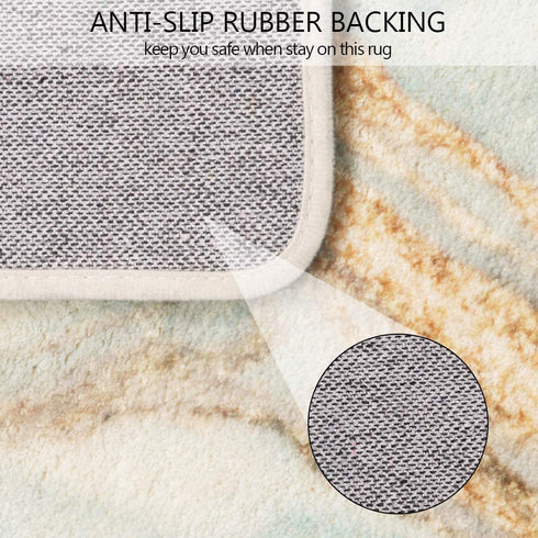 Uphome Bath Rug Runner Luxury Turquoise Marble Velvet Bath Mat 18x47 inch Non-Slip Long Bathroom Rugs Machine-Washable Soft Microfiber Floor Rugs for Bathtub Shower
