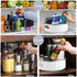 Lazy Susan Turntable - 360 Rotating Spice Rack - Non-Skid Turntable Organizer for Fridge, Cabinet & Bathroom - Lazy Susan Organizer for Bottles and Spices - 2 Pack Fridge Organizers with 2 Jars-Sliver