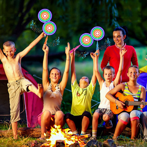 HFXXAD Flashing Light Up Windmill for Kids, 3 Pcs Spinning LED Music Colorful Windmill, Glow in The Dark Party Supplies, Kids Birthday Party Favors for Teens (Without Dry Battery)