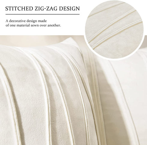 Top Finel Decorative Throw Pillow Covers 20 X 20 Inch,Soft Solid Velvet Pillow Covers Cushion Case for Sofa Bedroom 50 X 50 cm (Pack of 2) Cream White