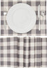 Set of 6 Grey White Buffalo Plaid Placemats, Farmhouse Dining Table Decorations (13 x 17 in)