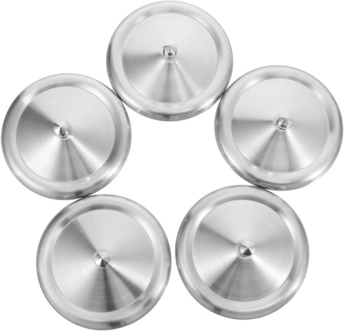 Cabilock 5pcs Coffee Mug Seal Cap Stainless Steel Water Beverage Drinking Cup Lid Cover with Handle Anti Dust Hot Tea Cup Cover for Home Shop