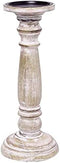 Hosley 12 Inch High Wood Pillar Distress Finish Candleholder. Ideal Gift for Wedding, Party, Home, Spa, Reiki, Aromatherapy, Votive Candle Gardens O3