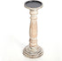 Hosley 12 Inch High Wood Pillar Distress Finish Candleholder. Ideal Gift for Wedding, Party, Home, Spa, Reiki, Aromatherapy, Votive Candle Gardens O3