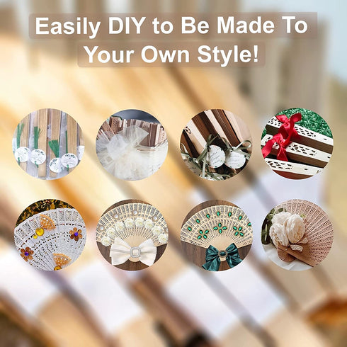 30pcs Sandalwood Foldable Hand Fans, Wedding Fans for Guests Bulk, Handheld Wooden Fans for Women, Hand Held Fans for Wedding, DIY Decorative Folding Fans for Party Decoration Baby Bridal Shower Gifts