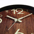 Night Light Function Wall Clocks Wood Grain 12 Inch Silent Non Ticking Quartz Battery Operated Round Easy to Read Home/Kitchen/Office/School Decorative Clock