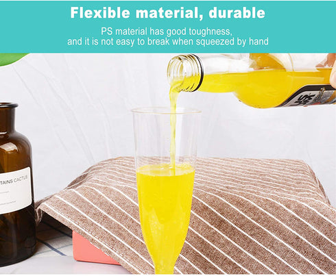 30 Pack 6.5 Oz Champagne Flutes Disposable,Plastic Champagne Flutes,Mimosa Bar Glasses?Transparent plastic champagne glass (30 Pack-2)