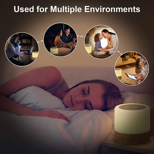 Taipow Night Light,Portable Touch Lamp Bedside Table Lamp Rechargeable Dimmable Eye Caring Lamp with Color Changing RGB for Baby Kids Room/Bedroom/Outdoor