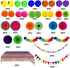 Recosis Fiesta Party Decorations, Multicoloured Tablecover Paper Fans Pompoms Paper Balloon Garlands Hanging Swirls Decorations for Fiesta Mexican Cinco De Mayo Taco Birthday Party Supplies