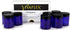 Vivaplex, Cobalt Blue, 8 ounce, Round Glass Jars, with Black Lids - 8 pack
