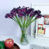 ZGPEPEXIA 15 Pcs Real Touch Calla Lily Artificial Flowers Wedding Bridal Bouquet Home Décor Party (Dark Plum Purple)