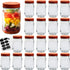 12oz/350ml Mason Jars, Woaiwo-q Glass Jars with Orange Lids for Honey, Jam, Jelly, Wedding Favors, Baby Foods, Shower Favors, DIY Projects (20 Pcs)