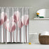 Artsbay Floral Shower Curtain Modern Elegant Pink Tulip Flower Design Art Print Bath Curtain Home Apartment Pink and Gray Fabric Bathroom Accessories Set