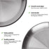4-Piece 9" Stainless Steel Plates, Rutian 18/8 Metal Round 304 Dinner Dishes for Adults, Reusable and Dishwasher Safe, Serving Camping Salad Plate for Home, Outdoor Camping, Snack and BBQ