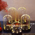 Nynelly 3.5" D X 4.7" H Clear Glass Dome Cloche with Black LED Lights Base,Glass Display Bell Jar Ornament