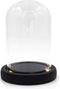 Nynelly 3.5" D X 4.7" H Clear Glass Dome Cloche with Black LED Lights Base,Glass Display Bell Jar Ornament