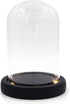 Nynelly 3.5" D X 4.7" H Clear Glass Dome Cloche with Black LED Lights Base,Glass Display Bell Jar Ornament