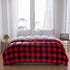 NEWCOSPLAY Buffalo Plaid Throw Blanket Soft Flannel Fleece Checker Pattern Lightweight Decorative Blanket for Bed Couch (280GSM-Red-Black, Twin(60"x80"))
