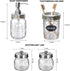 CERBIOR Mason Jar Bathroom Accessories Set 4Pcs,Lotion Soap Dispenser &2 Apothecary Jars &Toothbrush Holder,Bathroom Home Decor Craft. Nickel