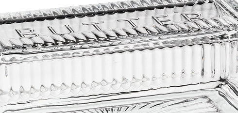 Abbott Collection Quarter Lb Glass Butter Dish with Cover, 7 inches Long, Clear
