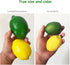 Fake Fruit Artificial Lemons, 3.1''—2.2'' Faux Lemon Fake Limes with Leaves, Lifelike Fake Lemon Decor for Kitchen Table Cabinet Party, Plastic Fruits Photography Prop 36PCS