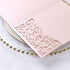 PONATIA 5.12 x 7.2 Inches 20PCS Tri-Fold Laser Cut Wedding Invitation Pocket with Envelopes for Wedding Bridal Shower Engagement Birthday Invite (Blush Pink, 20pcs No Inner Sheet)