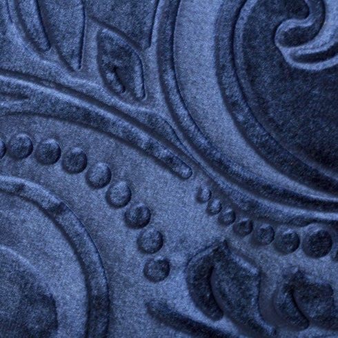 TangDepot Heavy Velvet Embossing Throw Pillow Cover, Classis Floral Anaglyph Velvet Fabric, Decorative Pillow Cover, Indoor/Outdoor Pillows Shell, Cushion Cover - (20" x 20", C01 Navy Blue)