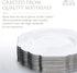 WEDDING DESSERT PLATES DISPOSABLE | Baroque Collection White | 10 PC - 6.5?