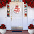 Happy Valentine's Day Hanging Sign, Round Wooden Red Heart Valentines Day Decor Front Door Sign with Ribbon Bow for Valentine's Day Front Door Wall Rustic Farmhouse Porch Decorations, 12 Inch (Red)