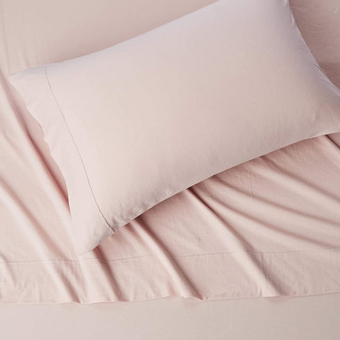Amazon Basics Cotton Jersey Bed Sheet Set - Twin XL, Blush