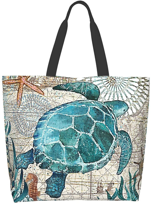 Canvas Tote Bag Large Women Reusable Beach Bags Shoulder Bag Handbag Waterproof for Travel Grocery Shopping