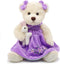 Oits-cute Small Baby Teddy Bear with Cloth Cute Stuffed Animal Soft Plush Toy 10" (Purple Dress with Rabbit)